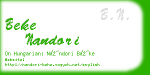 beke nandori business card